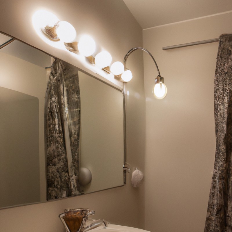bathroom lights above a mirror